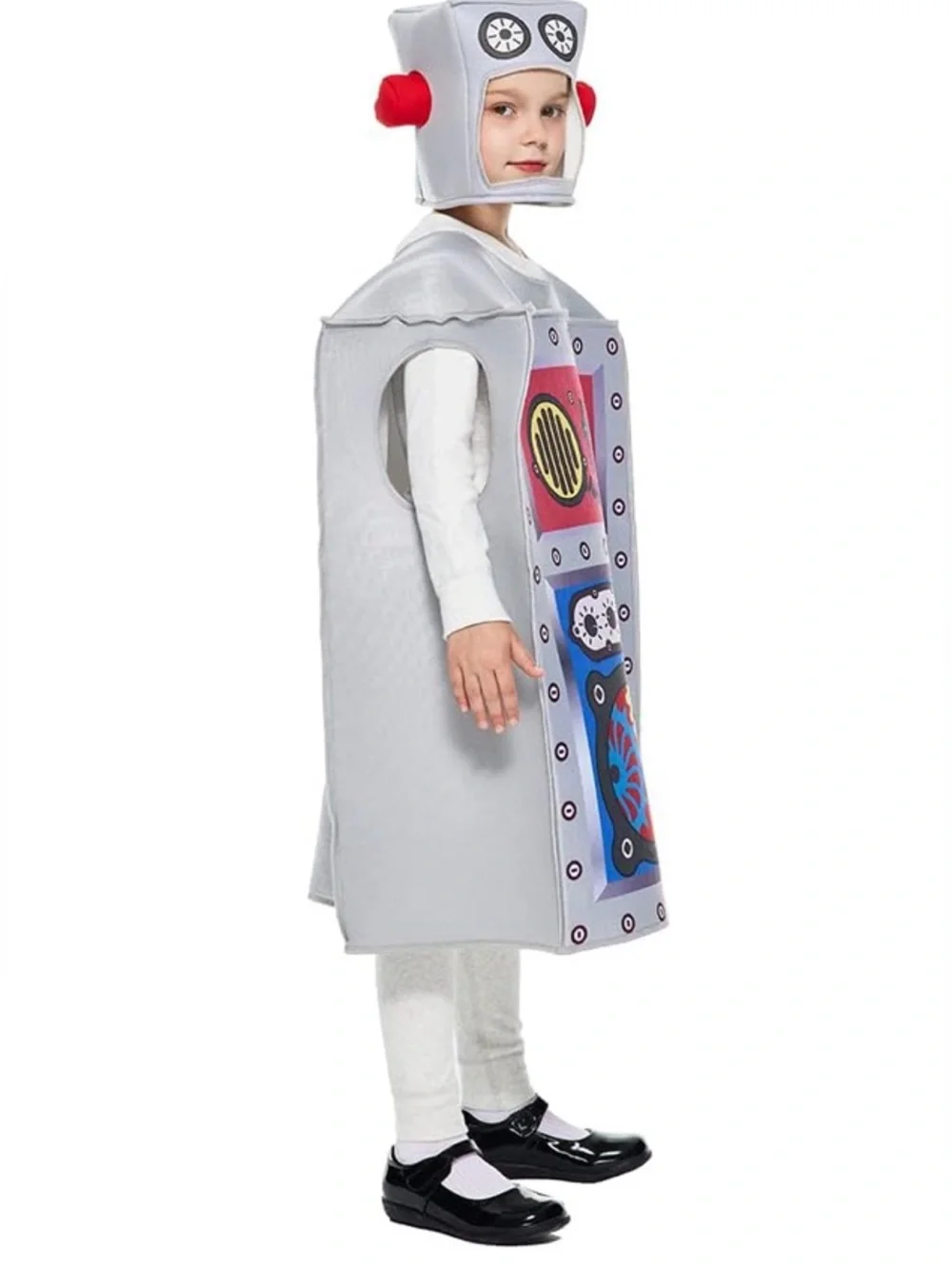 Unisex Kid's Sponge Robot Costume Tunic and Headpiece Set NIP One Size Fit Most